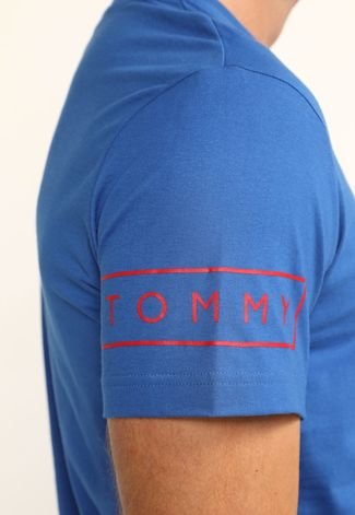 Camiseta Tommy Hilfiger Logo Azul - Compre Agora