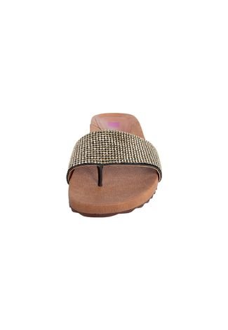 Rasteira Pink Connection Birken Strass Preta