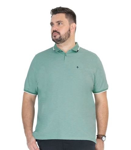 Camisa Polo Masculina De Malha Diametro Verde - Marca Rovitex Plus Size