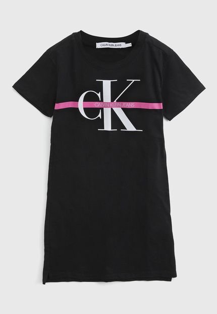 Vestido Calvin Klein Kids Infantil Logo Preto - Marca Calvin Klein Kids