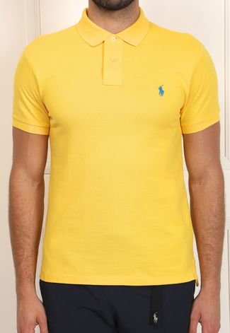 Camisa Polo Polo Ralph Lauren Slim Logo Amarela