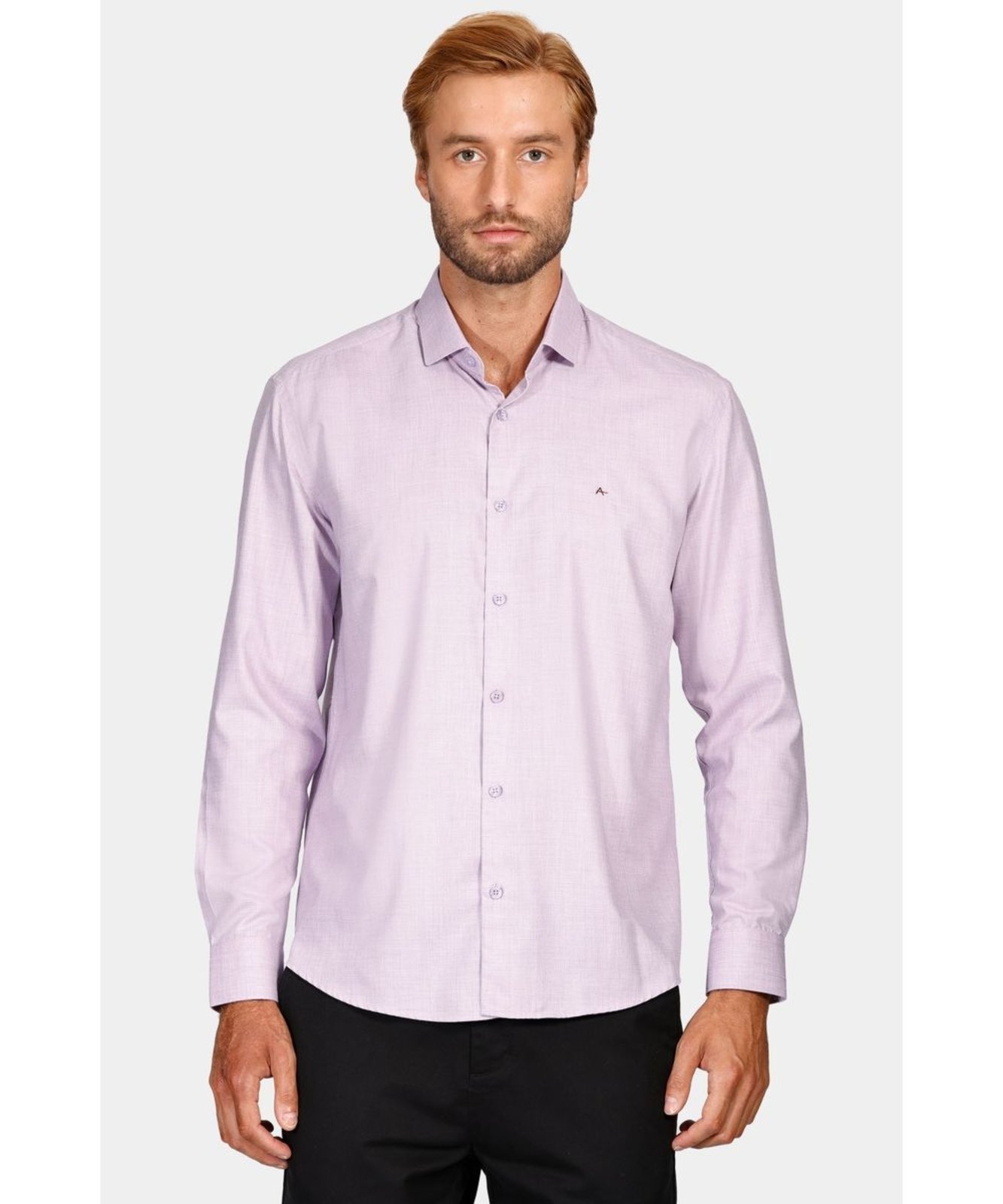 Camisa Regular Melange Lilás - G - Marca Aramis