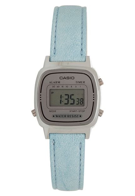 Relógio Casio LA670WL-2ADF Prata/Azul - Marca Casio