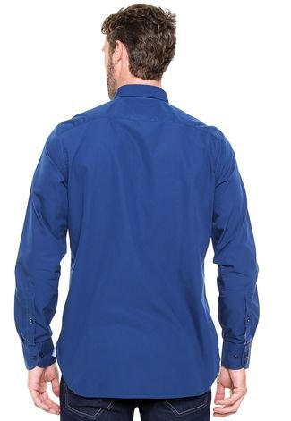Camisa Tommy Hilfiger Slim Fit Azul-Marinho