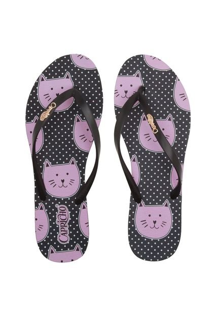 Chinelo Capricho Cat Preto - Marca Capricho