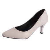 Sapato Feminino Scarpin Bico Fino Salto Baixo Agulha - Off white - Marca LAZZLU