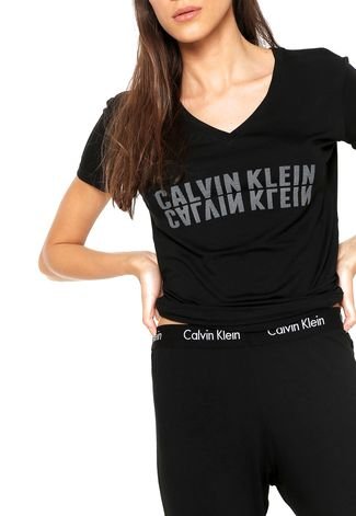 Pijama Calvin Klein Underwear Logo Preto