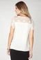 Blusa Canal Renda Off-White - Marca Canal