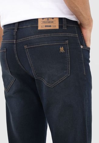 Calça Jeans Polo Wear Reta Estonada Azul-Marinho