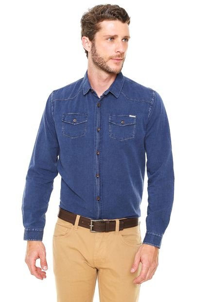Camisa Jeans Colcci Bolsos Azul - Marca Colcci
