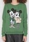 Blusa de Moletom Flanelada Fechada Cativa Disney Mickey & Minnie Verde - Marca Cativa Disney
