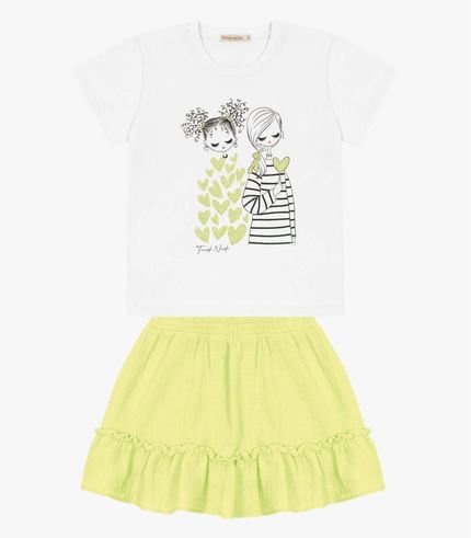 Conjunto Infantil Blusa Com Saia Trick Nick Verde - Marca Trick Nick