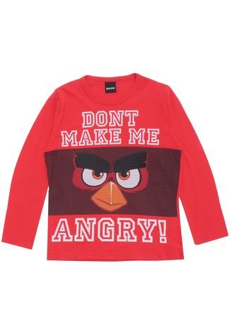 Camiseta Angry Birds Menino Personagens Vermelha