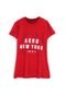 Camiseta Aeropostale Menina Lettering Vermelha - Marca Aeropostale