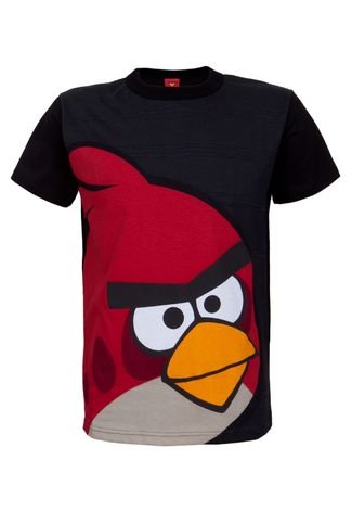 Camiseta Malwee Angry Birds Preta