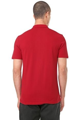 Camisa Polo Calvin Klein Jeans Reta Logo Palito Vermelha