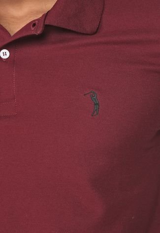Camisa Polo Aleatory Reta Logo Vinho