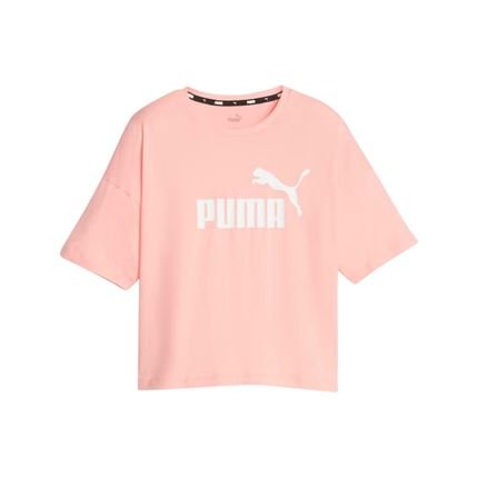 Camiseta Cropped Puma Logo Tee Feminina Rosa - Marca Puma