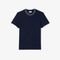 Camiseta com Gola Listrada em Piqué e Tecido Elástico Azul - Marca Lacoste