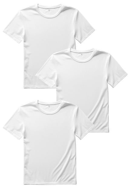 Kit 3 Camisetas Masculinas Algodão Básicas Benellys Brancas - Marca Benellys
