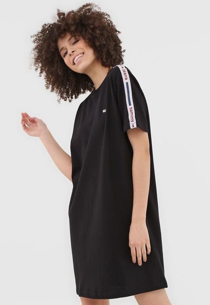 Vestido Tommy Jeans Curto Logo Preto - Marca Tommy Jeans