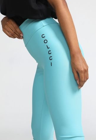 Legging Colcci Fitness Logo Azul - Compre Agora