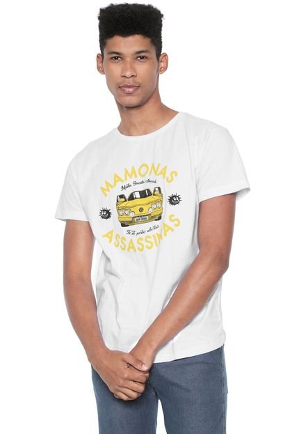 Camiseta Mamonas Assassinas Brasília Amarela Branca - Marca Mamonas Assassinas