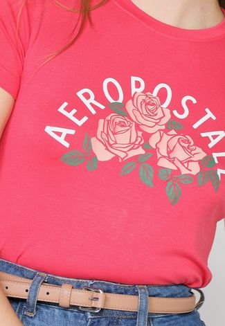 Camiseta Aeropostale Roses Rosa