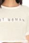 Camiseta Cropped Enna It Woman Off-white - Marca Enna