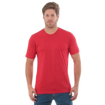 Camiseta Básica Manga Curta Lisa Vermelha - Marca ARIETTO