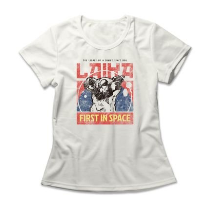 Camiseta Feminina Laika - Off White - Marca Studio Geek 