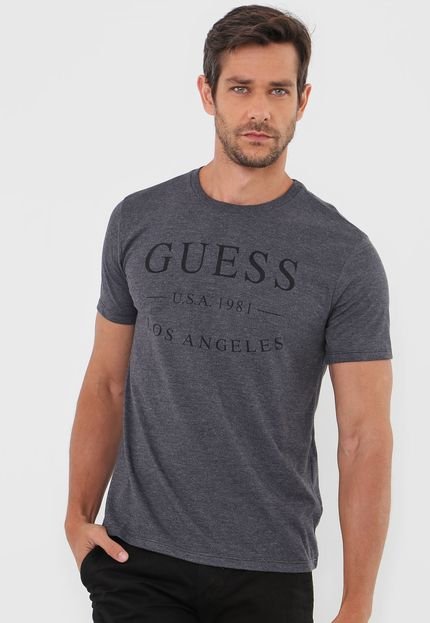Camiseta Guess Lettering Grafite - Marca Guess