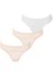 Kit 3pçs Calcinha Calvin Klein Underwear Biquíni Renda Rosa/Branco - Marca Calvin Klein Underwear