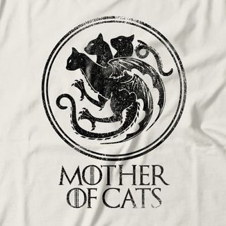 Camiseta Feminina Mother Of Cats - Off White