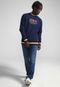 Blusa de Moletom Flanelada Fechada New Era Modern Classic Original Cap Azul-Marinho - Marca New Era