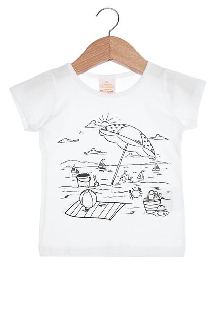 Camiseta Marisol para Colorir Infantil Branca - Marca Marisol