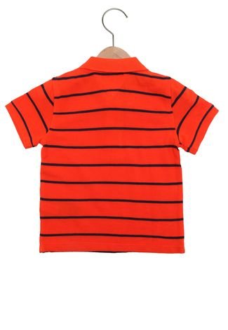 Camisa Polo Tommy Hilfiger Kids Listrada Laranja