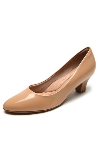 Scarpin Piccadilly Salto Cone Bege