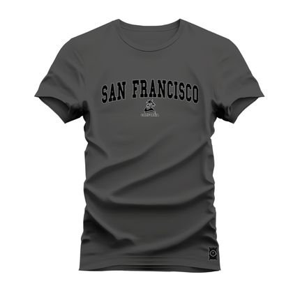 Camiseta Plus Size Estampada Algodão Premium San Franscisco Style - Grafite - Marca Nexstar