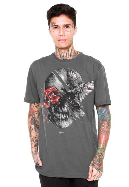 Camiseta Rusty Ac Skullbirds Cinza - Marca Rusty