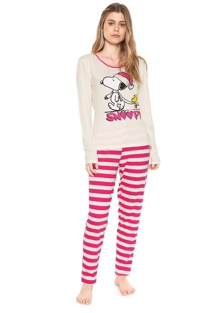 Pijama Snoopy Estampado Off-White - Marca Snoopy