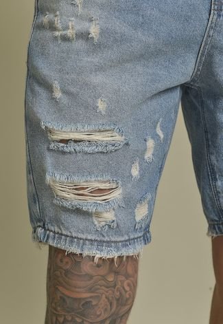 Bermuda Jeans Masculino Slim Destroyed Dialogo Jeans - GET FASHION