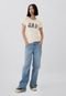 Camiseta GAP Reta Logo Off-White - Marca GAP