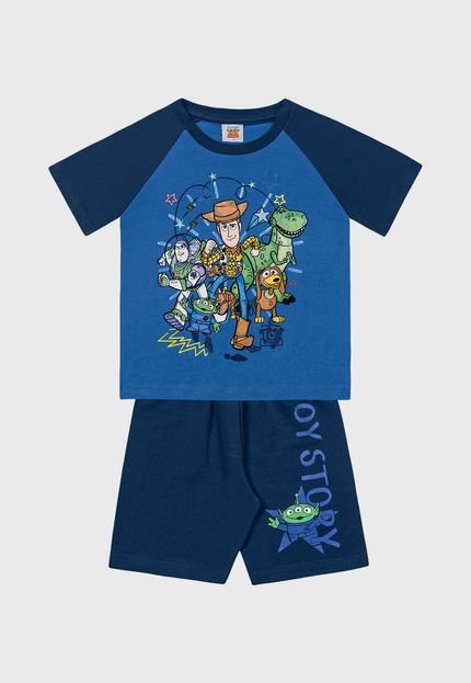 Pijama Fakini Longo Infantil Toy Story Azul - Marca Fakini