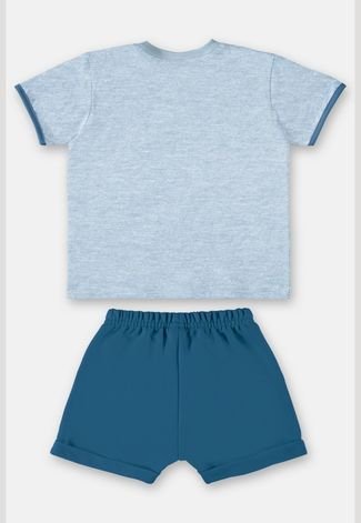 Conjunto Menino Camiseta e Bermuda Up Baby Azul