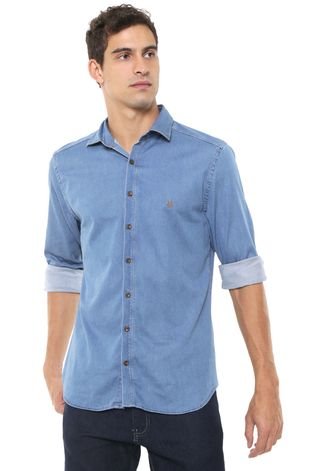 Camisa dudalina sale jeans masculina