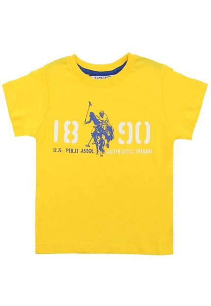 Camiseta U.S. Polo Menino Frontal Amarela - Marca U.S. Polo