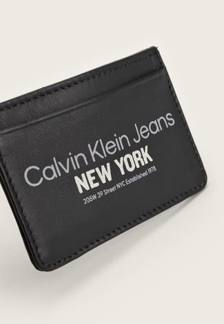 Porta-Cartão Calvin Klein Jeans Logo Preto