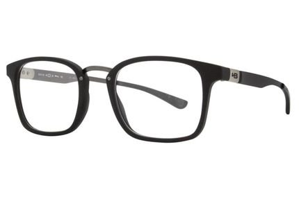 Óculos de Grau HB Duotech 93120/54 Preto Fosco Detalhe Nickel - Marca HB