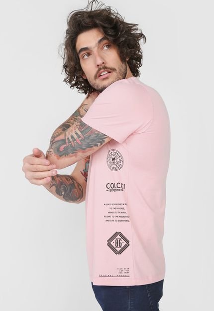 Camiseta Colcci Palm Rosa - Marca Colcci